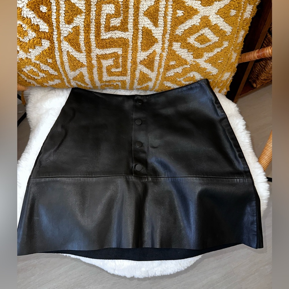 Zara Black Faux Leather Mini Skirt